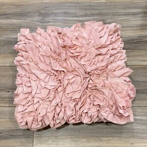Ruffled Pink Decorative Throw Pillow Cover